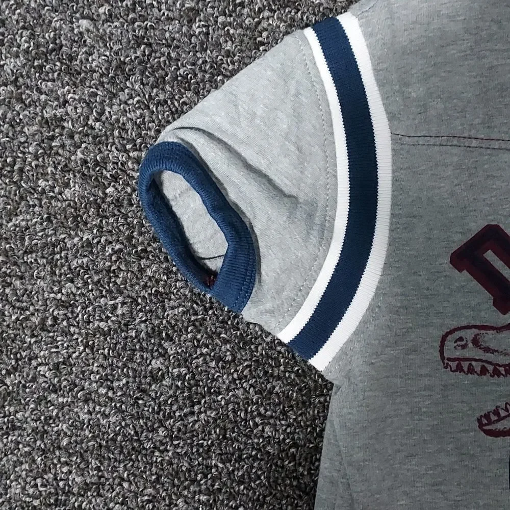 365 Kid's Boy's Size 5 Grey Maroon Graphic T-Shirt Tee Shirt